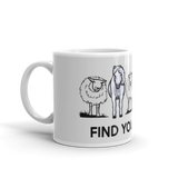 "Find your tribe" White glossy mug