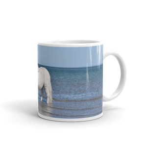 "Waving" White glossy mug