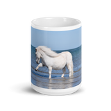 "Waving" White glossy mug