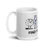 "Find your tribe" White glossy mug