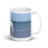 "Waving" White glossy mug